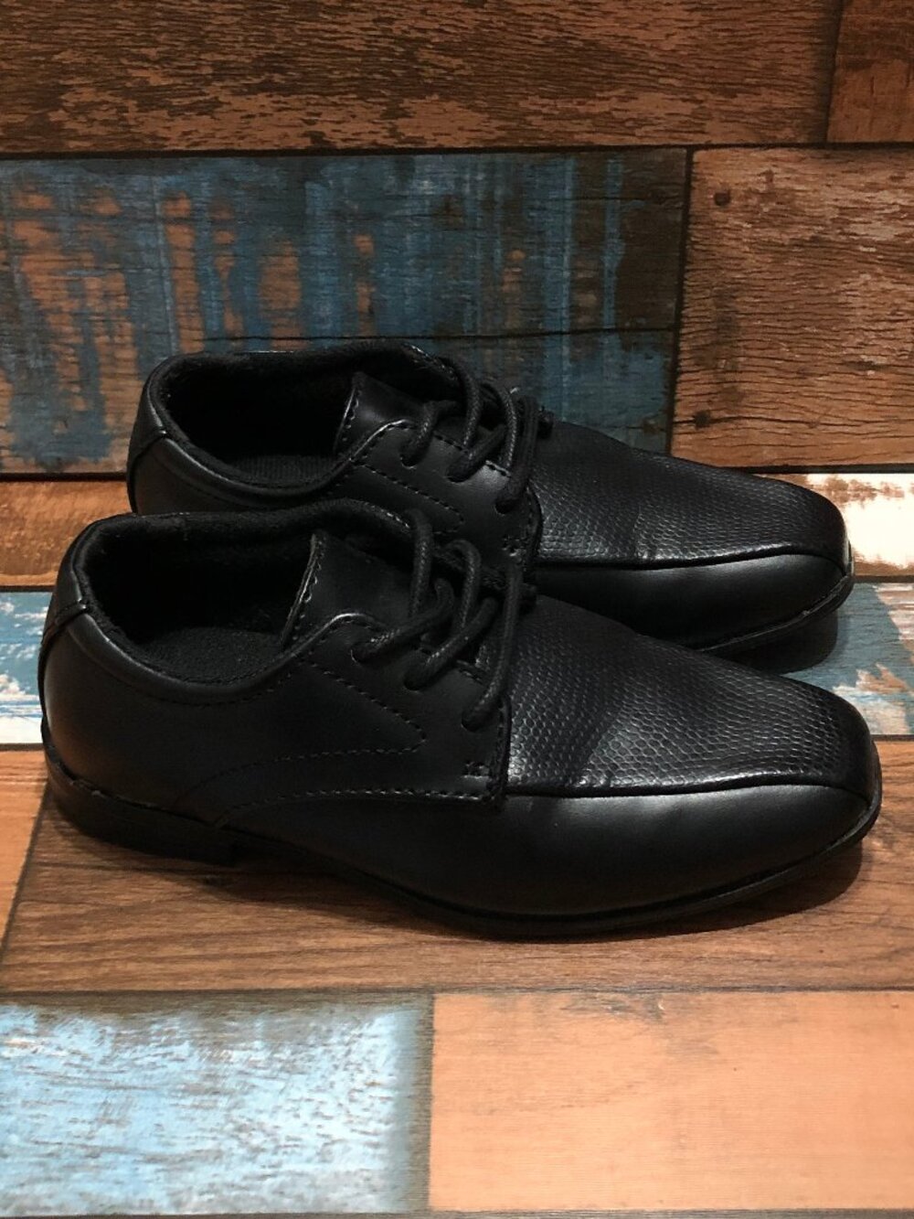 SmartFit Oxfords Black Dress Shoes Boys Toddlers Size 9.5